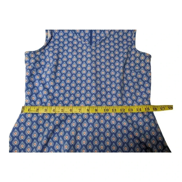 Talbots Womens Fit & Flare Blue Sleeveless Midi Printed V-Neck Dress Size Medium - Picture 12 of 12